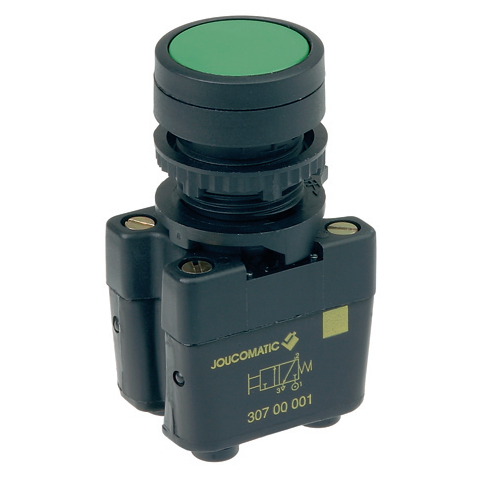 Joucomatic 3/2 Micro-Valves Manually Operated Using Standard Ø22 mm Heads With Instant Fittings For Tube Ø4 mm O.D.