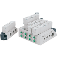 Numatics 2009 Series Solenoid pilot actuated valves. Plug-in base or manifold mount with optional plug-in tubing connections and terminal block for ease of wiring. Lightweight magnesium alloy valve body. Multi purpose 5-ported, 4-way, 2 and 3 position. Lapped spool & sleeve assembly.